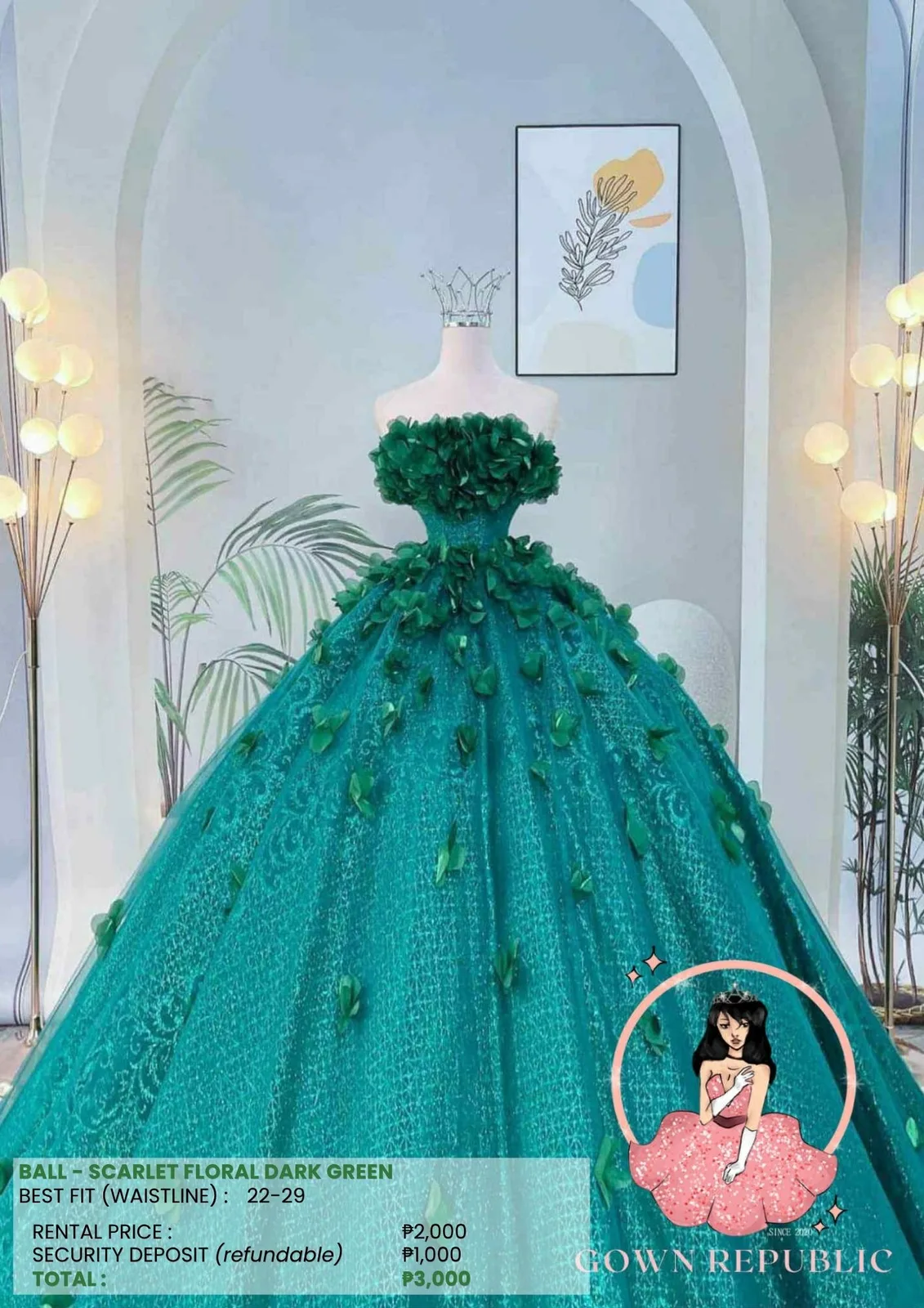 Ball Gowns: Green 150